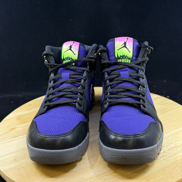 Air Jordan 1 Trek 616344-505 Court Purple Black Flash Lime Outdoor Mens Size 9.5 - Picture 10 of 10